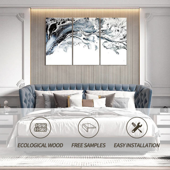 Nowoczesny 9mm 2.5cm Home Decor Panel ścienny WPC na tle telewizora