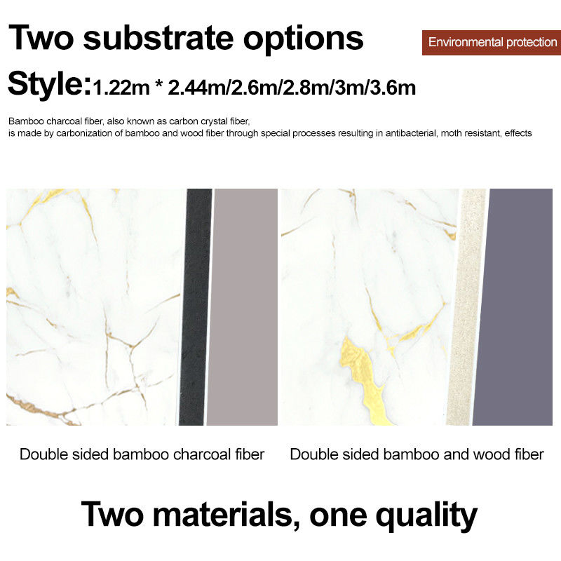 Bamboo Węgiel drzewny Finery Metal Panel ścienne Płytka dekoracyjna Bamboo PET Metal Board