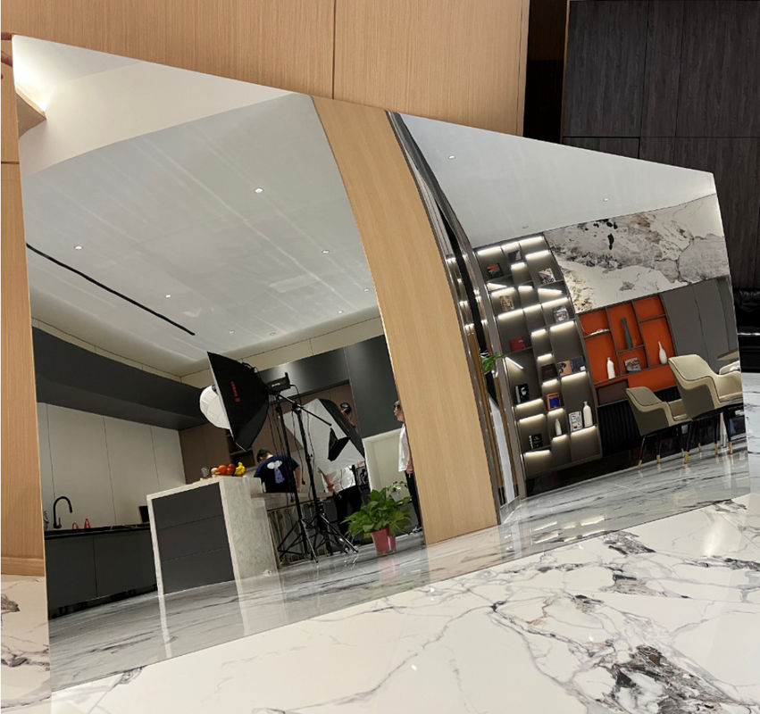 Wnętrze Bambus Włókno węgla drzewnego Finery metalowe Konstrukcja Solidne lusterko PVC Panele ścienne