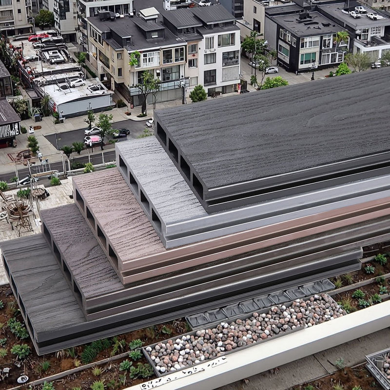 Niestandardowy Wpc zewnętrzny Decking 3D embossing drewno ziarno kompozytowe deski decking China Drewno Plastyczna tekstura podłogi