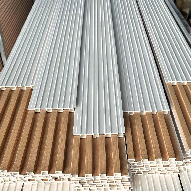 Cena hurtowa Nowoczesny design WPC Płyta ścienna Antystatyczny Wewnętrzny drewniany panel listwowy do Wodoodpornych okładzin ściennych WPC