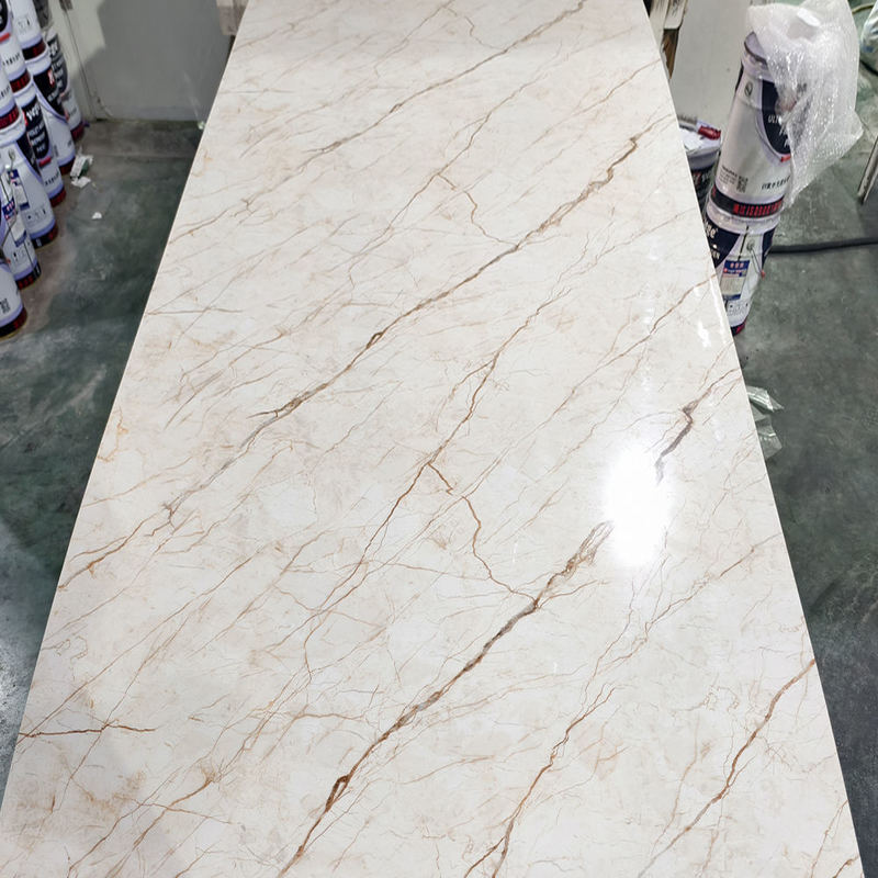 1.22m*2.44m Modern Waterproof PVC Marble Wall Panel Easy DIY UV Installation For Hotel Or Apartment Wall Decoration