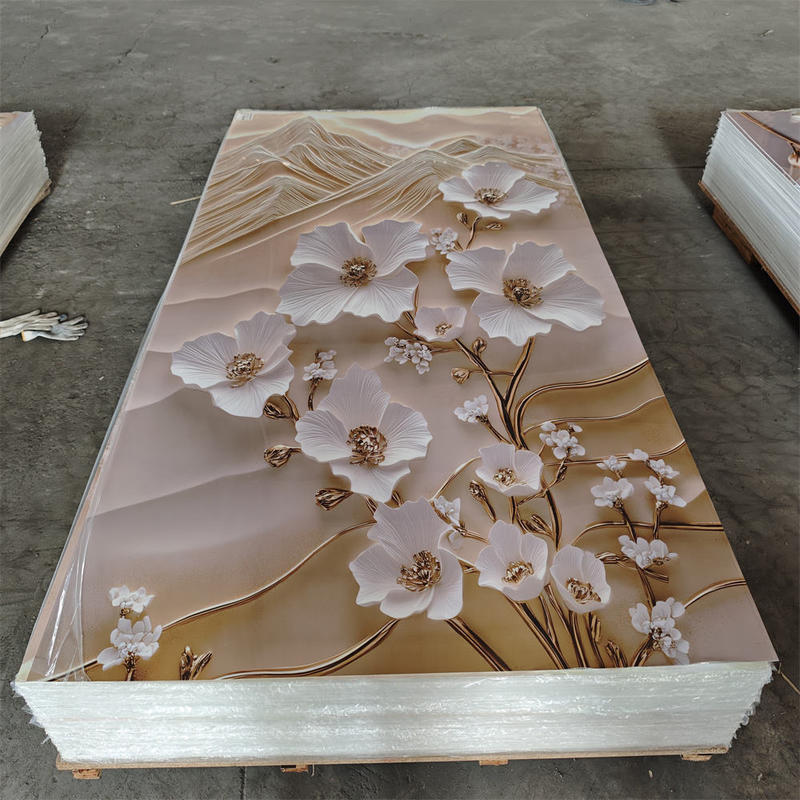 High Gloss Plastic Material UV Board 3D Printing Decorative Board PVC Marble Sheet