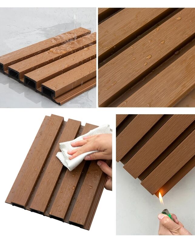 Wysokiej jakości wodoodporne panele ścienne zewnętrzne WPC. Materiały kompozytowe drewno-plastyk do dekoracji zewnętrznej.