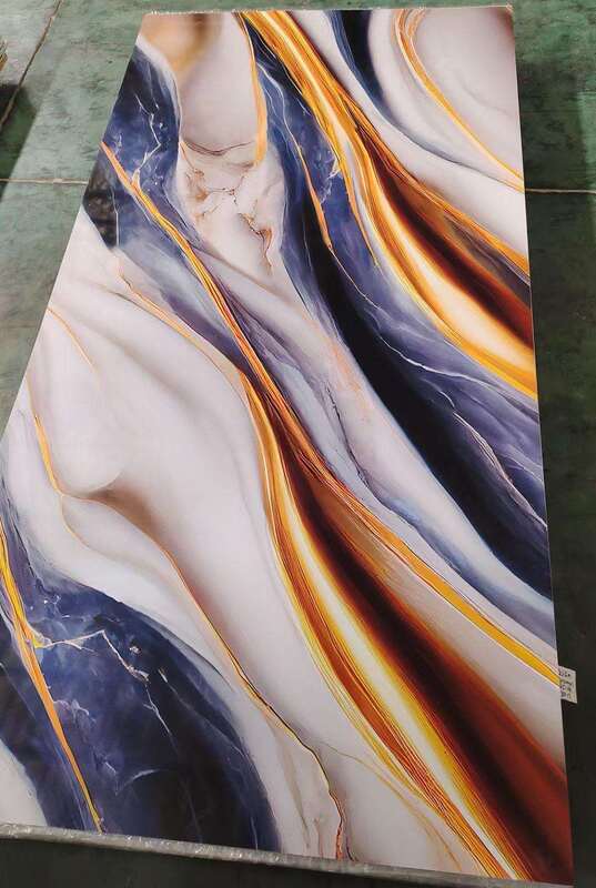 UV Marmurowy arkusz Nowoczesny pvc Panel ścienny wysokiej błyszczącej deski dekoracyjnej Plast do telewizora tło Wnętrze domu 1220x2440mm*3mm