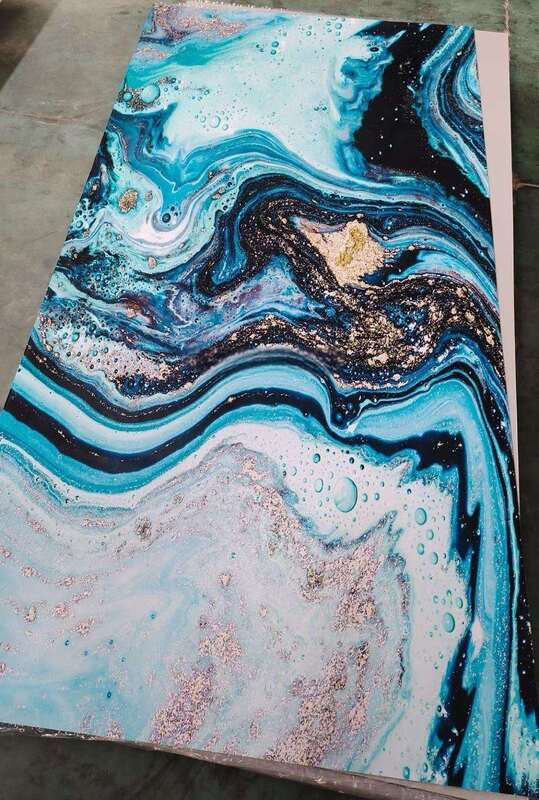 UV Marmurowy arkusz Nowoczesny pvc Panel ścienny wysokiej błyszczącej deski dekoracyjnej Plast do telewizora tło Wnętrze domu 1220x2440mm*3mm