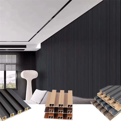 Dekoracja wnętrz Drzewa Plastic Composite Cladding Fluted 3d Wall Board WPC PVC Panel ściany wewnętrznej